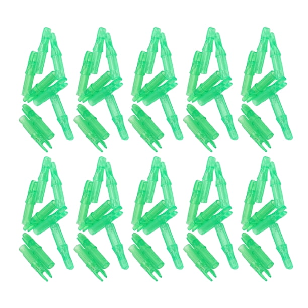 M Buder 100 Piezas Culatines de Flecha Plástico Inserción 6.2mm Repuesto Arco Tiro Deportivo Accesorios Color Verde Visibilidad Extrema