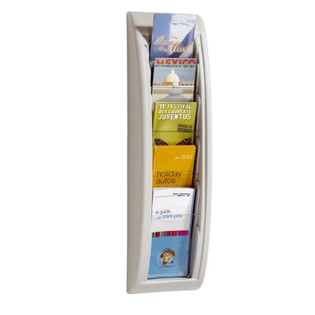 Paperflow Quick Fit Systems Wall Mounted Literature Display, Five Pockets, 1/3 Letter, White (4062US.13)