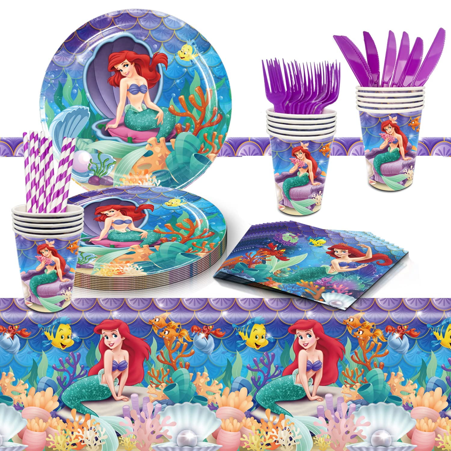 71 Pcs Mermaids Birthday Party Decorations, Mermaids Birthday Party