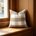 thumbnail image 4 of Striped Checkered 18x18 Square Throw Pillow Cover for Sofa Living Room Couch Bedroom Home Office Waist Support Cushion Cover Soft Breathable Modern Home Decor Housewarming Gift, 4 of 6