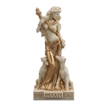 Veronese Design 3 1/2 Hecate Greek Goddess of Magic Miniature Resin Figurine White Gold Finish