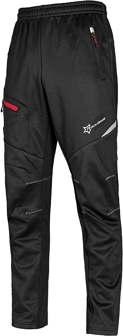 ROCKBROS Cycling Pants Men Women Windproof Thermal Fleece Trousers Winter  Running Hiking M 