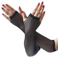 thumbnail image 3 of Black Fishnet Gloves, Half Finger Fishnet Gloves  for Prom, 3 of 7