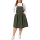thumbnail image 2 of Vestido de tirantes ajustables plisado para mujer de tallas grandes Agnes Orinda, overol casual de pana con bolsillos, 3X verde militar, 2 of 6