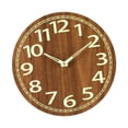 thumbnail image 1 of Reloj de pared luminoso de 30 cm, reloj de grano de madera, reloj analógico, sin tictac, redondo silencioso, 1 of 9