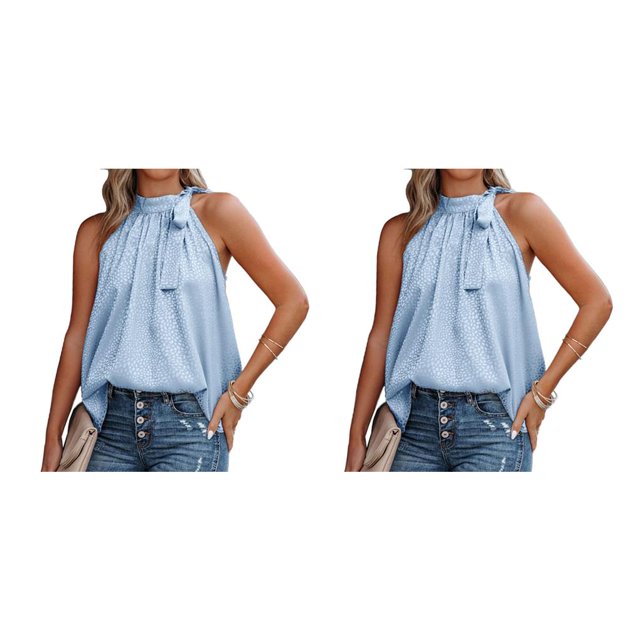 Qarigey Blusa informal sin mangas con estampado, camisa holgada, cumpleaños, boda, aniversario, vacaciones, baile, Top, ropa de verano para viajes Type1 NO1 Qarigey CBP251005