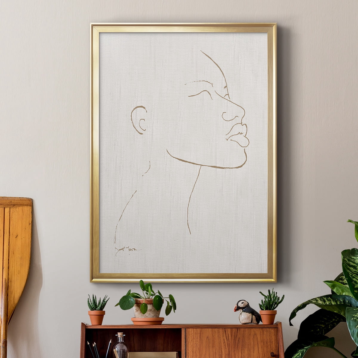 Portrait Sketch I Premium Framed Print - Ready to Hang