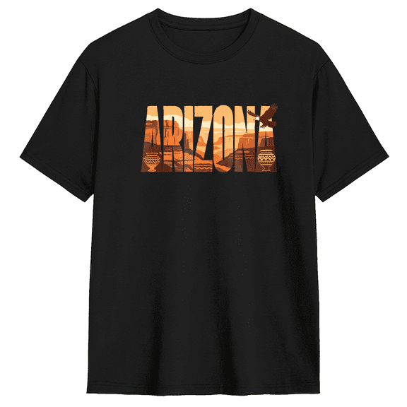 Arizona Vintage Graphic Tee For Men And Women, Outdoor Travel Cotton Short Sleeves T-Shirt
