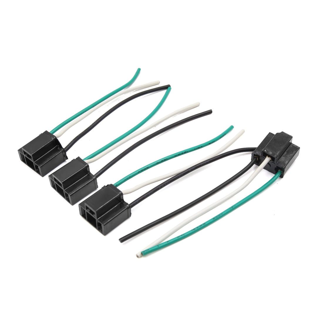 4pcs Plastic H4 3-Wire Headlight Fog Bulb Wire Harness Socket Connector for Car