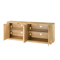 thumbnail image 6 of Hassch 4-Door Buffet Cabinet, 64 inch Modern Sideboard with Adjustable Shelves, Credenza for Kitchen, Dining Room, Living Room, Natural, 6 of 9