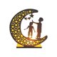 thumbnail image 1 of Wooden Crafts Ornament Lamp Middle East Festival Eid Decorative Lamp Moon LED Decorative Lamps, D, 1 of 5