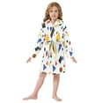 thumbnail image 6 of FORMRS Niños Bathrobe Unisex Hooded Robe Soft Plush Pajamas Sleepwear, Size 4-6T, Black Simple Shapes, 6 of 7