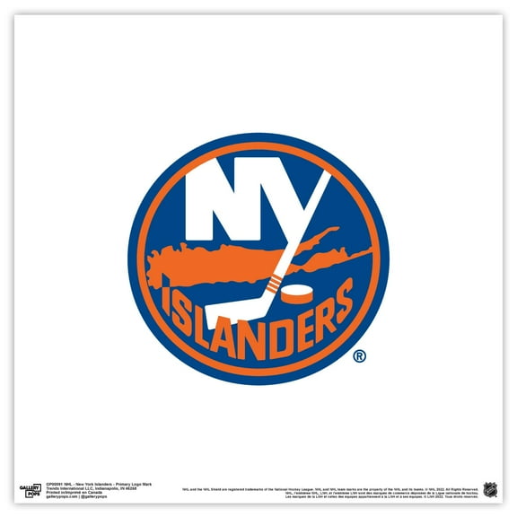 Gallery Pops NHL New York Islanders - Primary Logo Mark Wall Art, Unframed Version, 12" x 12"