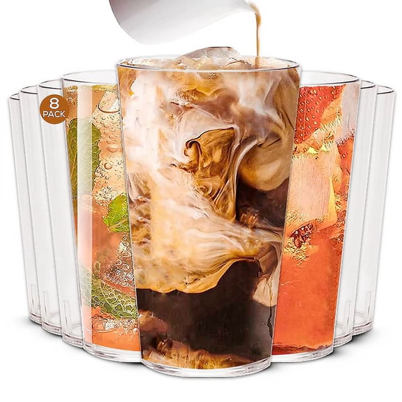 Wonkyware 24oz Tritan Plastic Tumbler Cup set of 8Â