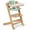 Green, variant on Cowiewie Wooden High Chair with 3 Tray, Toddler Feeding High Chair, 8 Height Adjustments, with Black Cushion and Harness
