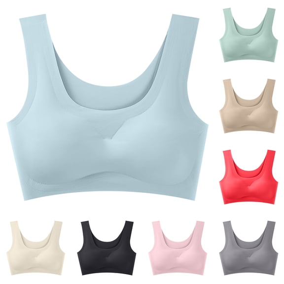 Women's Seamless Ice Silk Bra Sports Yoga Vest Lingerie, Cooling Wireless Beautiful Back Underwear, Breathable Bralette with Chest Pad, Smooth Non Marking Fitness Top, Lightweight Shaping Bra
