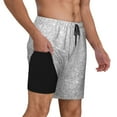 thumbnail image 6 of Rocae Silver Glitter for Men's Swim Trunks Quick Dry With Two Side Pockets and One Lined Patch PocketLarge, 6 of 9