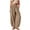 Khaki, variant on Women's Sleeveless Straps Dual Pockets Tie Front Plus Size Overall Jumpsuit Casual Solid Color Loose Rompers Trousers