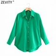 thumbnail image 1 of Zevity nuevas mujeres simplemente color caramelo camisas de popelina de un solo pecho Oficina señora blusa de manga larga Roupas Chic Chemise Tops LS9114 Deng Xun unisex, 1 of 2
