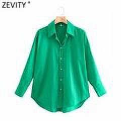 Zevity nuevas mujeres simplemente color caramelo camisas de popelina de un solo pecho Oficina señora blusa de manga larga Roupas Chic Chemise Tops LS9114 Deng Xun unisex
