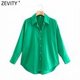 thumbnail image 1 of Zevity nuevas mujeres simplemente color caramelo camisas de popelina de un solo pecho Oficina señora blusa de manga larga Roupas Chic Chemise Tops LS9114 Deng Xun unisex, 1 of 2