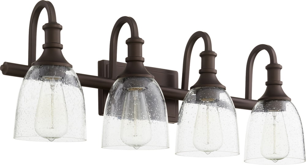 Quorum Lighting Richmond Glass 4-Light Oiled Bronze Vanity Fixture