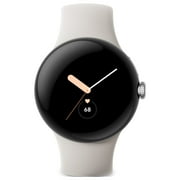 Google Pixel Watch - Android Smartwatch with Activity Tracking - Polished Silver Stainless Steel Case with Chalk Active Band - WI-FI