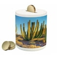 thumbnail image 1 of Cactus Piggy Bank, Photo of Nature Desert Cactus with Spikes and Mountains Open Clear Sky Image Print, Ceramic Coin Bank Money Box for Cash Saving, 3.6" X 3.2", Multicolor, by Ambesonne, 1 of 4