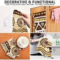 thumbnail image 4 of Vintage African Stripe Tea Towels Set of 6 Ethnic Symbol Kitchen Dish Cloth with Hanging Loop, 18"x28"Lint-Free Absorbent Towel for Kitchen Drying Wiping and Cleaning, 4 of 7