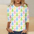 thumbnail image 2 of Gifts for Christian Women Crew Neck Print Quarter Sleeve Plus Size Womens Clothing,Light Yellow,M, 2 of 4