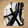 thumbnail image 4 of Luxurious Black & Golden Abstract Art Plush Throw Blanket - 60"x80" Twin, Soft Flannel Fleece, Modern Geometric Design, All-Season Cozy Blanket for Sofa, Couch, 4 of 6