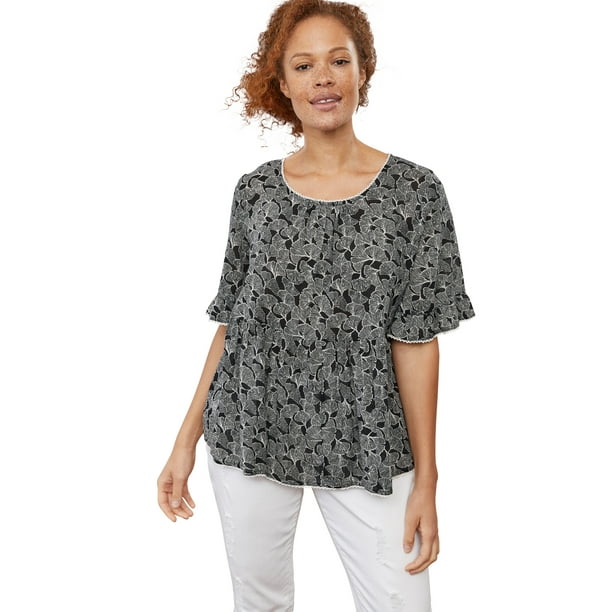 plus size ruffle blouses
