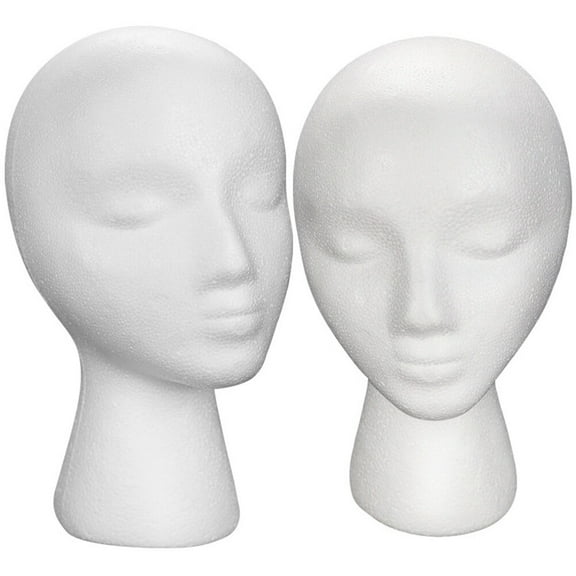 GAXIRE Foam Wig Head For Wedding 2Pcs 11.0X6.3X4.3In