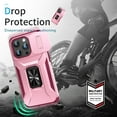 thumbnail image 2 of Cowithday for iPhone 15 Pro Max 5G Case with Slide Camera Cover + Screen Protector (1 Pack), [Full Camera Protection] [Magnetic Rotated Kickstand] Military Grade Shockproof Heavy Duty Cover, Pink, 2 of 8