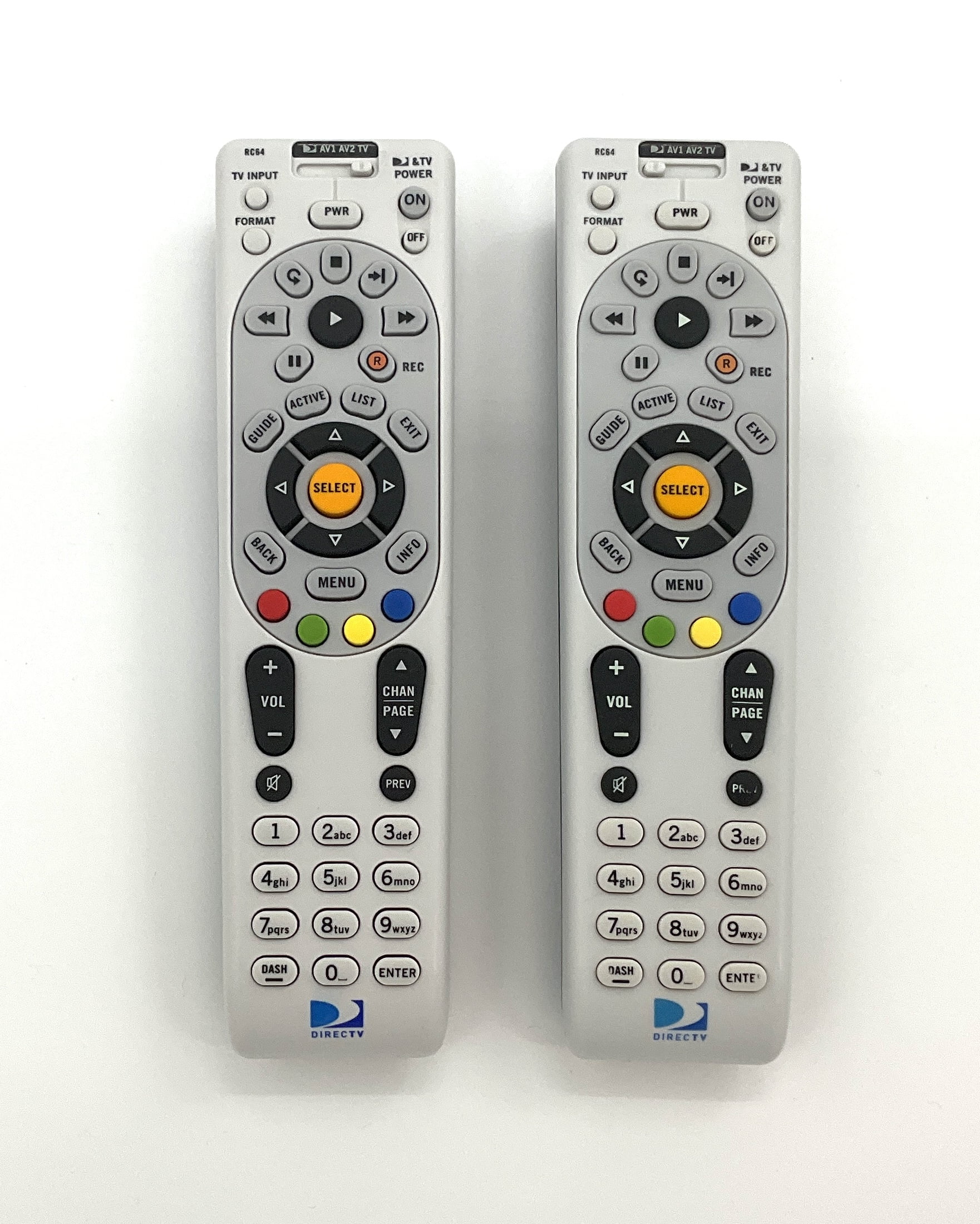 (2 Pack) Replacement DirecTV RC64 IR 3Device Remote Control