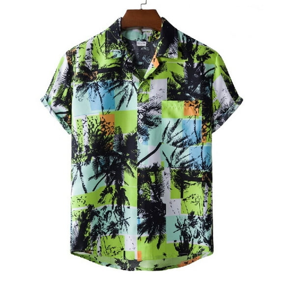 ALLLIST Big And Tall Shirts for Men Hawaiian Collared Short Sleeve Button Down Shirts Casual Mens Clothing