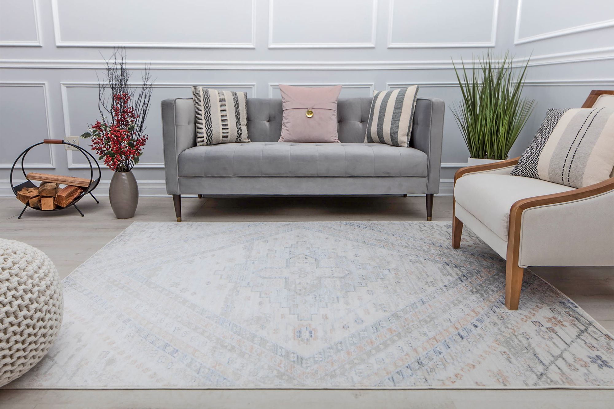 Rugs America Romeo JL50A Inner Balance Abstract Vintage Beige Area Rug, 2'6" x 4'