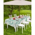 thumbnail image 4 of Teal Red Coral Outdoor Tablecloth - 60x84 Inch Rectangle Table Cover, Summer Ocean Nautical Coastal Rustic Burlap Waterproof Outdoor Table Cloth with Umbrella Hole & Zipper for Picnic/Patio/Party, 4 of 6