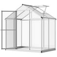 thumbnail image 4 of Outsunny 4' L x 6' W Walk-In Polycarbonate Greenhouse with Roof Vent for Ventilation & Rain Gutter, Hobby Greenhouse for Winter, 4 of 11