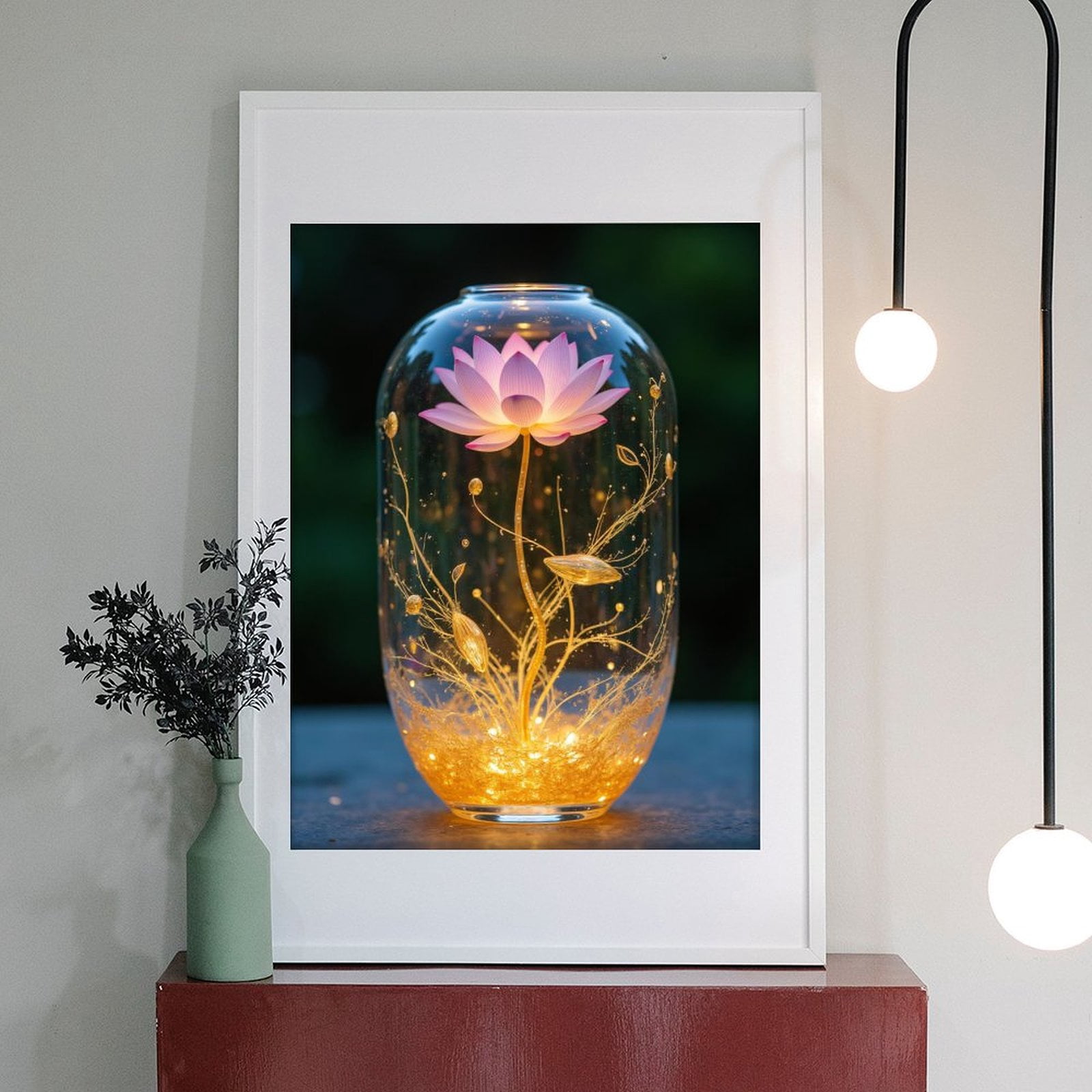 Diamond Art Kit for Adults, Lotus Light Glass Enchantment Diamond Painting for Adults Beginners, DIY Diamond Art Painting Kits, 5D Diamond Painting Crafts for Home Decor 12x16 Frameless