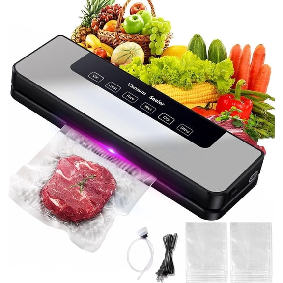 TOPCHANCES Vacuum Sealing Machine for Food Storage, Automatic Food Sealer Machine with Led Indicator Lights, Dry & Moist Food Modes