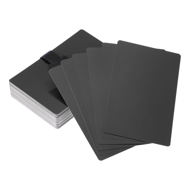 Uxcell Metal Business Card Anodized Aluminum Blank Laser Engraving Cards for Multipurpose Use Black