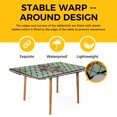 thumbnail image 4 of Farmhouse Flowers Table Cloths for 4 Foot Rectangle Tables, Ethnic Retro Abstract Pattern Lattice Patio Waterproof Elastic Fitted Tablecloths, Washable Rectangular Table Cover for Camping, 4 of 8