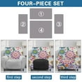thumbnail image 6 of FKELYI Recliner Chair Slipcover 4 Pcs Covers for Reclinging Armchair Bohemian Lotus Flower Print Non-Slip Breathable Fitted Sofa Couch Covers Furniture Decor Protector, 6 of 7