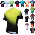 thumbnail image 2 of Camiseta de ciclismo profesional para hombre, ropa de verano para ciclismo de montaña, equipo de carretera, anti-UV, color amarillo y negro, 2 of 5