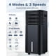 thumbnail image 4 of CENSTECH Aire acondicionado portátil 4 en 1, enfriador de aire evaporativo con 4 modos y 3 velocidades, temporizador de 15 horas para apagado automático inteligente, tanque de 2 galones para refrigera, 4 of 5