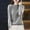 Gray, variant on Womens Tops Long Sleeve Women's Knitted Sweater Base Shirt Long Sleeved Fashionable Round-Neck Top Orange XXL