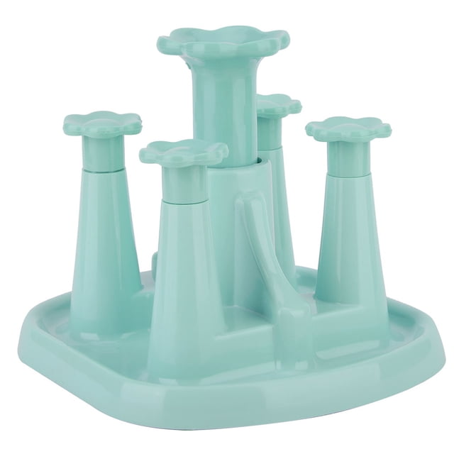 Soporte para tazas y vasos, soporte para secar, organizador de drenaje de agua para 4 tazas (azul)