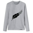 thumbnail image 4 of PVCS Hauts pour Femmes Col Rond Imprimé Manches Longues Blouse Décontractée Ample T-shirt, 4 of 5