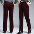 thumbnail image 4 of Dagegui Mens Corduroy Work Pants Formal Straight Leg Long Pant Slim Fit Business Office Trousers Wine L, 4 of 5